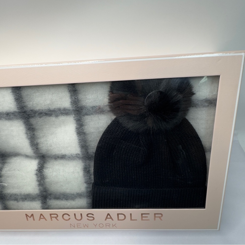 Marcus Adler Black Beanie and Scarf Set - Picture 3 of 5